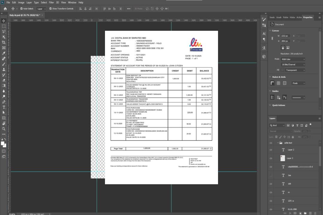 EAU Liv. Modèle Word et PDF de relevé de compte bancaire numérique template EAU Liv. Modèle Word et PDF de relevé de compte bancaire numérique template